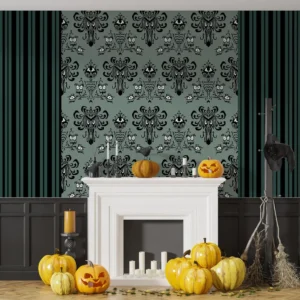 Siyah ve Petrol Yeşili Klasik Şeritli Duvar Kağıdı - Görsel 4