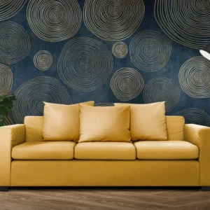 Muranova Cosmos - Lacivert & Altın Geometrik Duvar Kağıdı - Görsel 3
